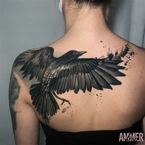 raven tattoo on back|380 Raven tattoo ideas in 2024 